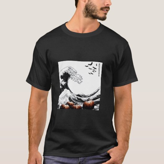 Hokusai's Great Wave Spooky Cats T Shirt (Vorderseite)