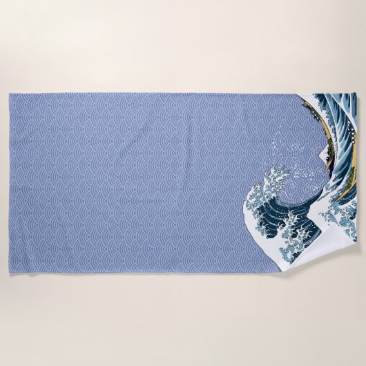 Hokusais große Welle weg von Kanagawa Strandtuch (Vorderseite)