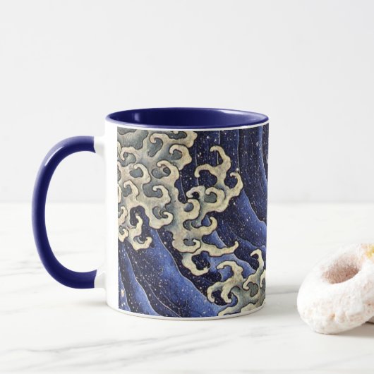 Hokusais maskuline Wave Tasse (Mit Donut)