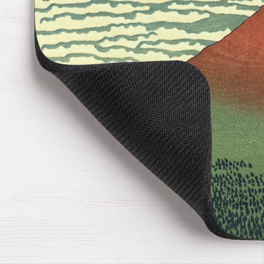 Hokusais Südwind, Clear Sky oder "Red Fuji" Mous Mousepad (Ecke)