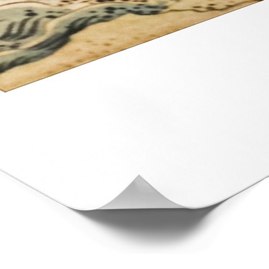 Hokusais Wasserfälle Kirifuri Poster (Ecke)