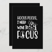 Hokuspokus braucht Wein, um sich zu konzentrieren Einladung (Vorne/Hinten)