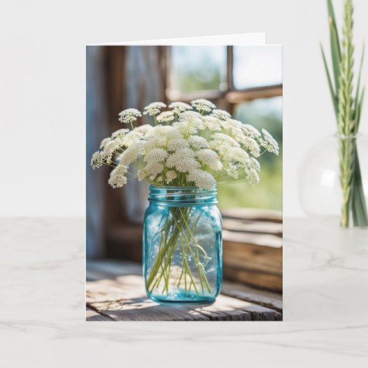 Hol bald Queen Anne's Lace Bouquet Karte (Vorderseite)