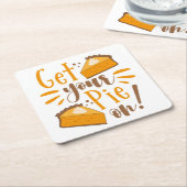 Hol deinen Kuchen an! Rechteckiger Pappuntersetzer (angewinkelt)