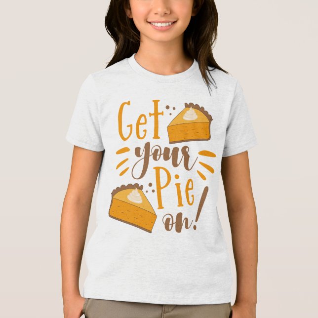 Hol deinen Kuchen an! Tri-Blend Shirt (Vorderseite)