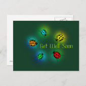 Hol dich bald Hübsch Ladybugs Postcard Postkarte (Vorne/Hinten)