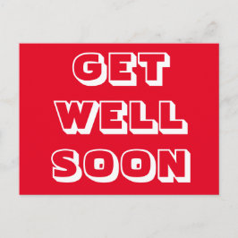 Hol dich bald, rot, weiß, modern kühl postkarte