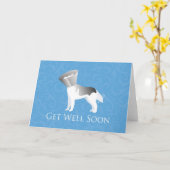 Hol dich bald! Sibirische Husky Male Karte (Gelbe Blume)