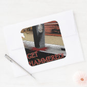 Hol dich! quadratischer aufkleber (Umschlag)