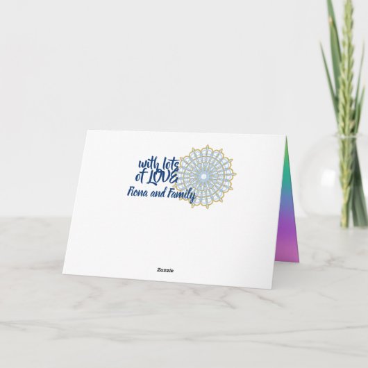 Hol dir bald Mandala in den Farben des Regenbogens Karte (Rückseite)