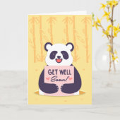 Hol dir bald Niedlich Panda Bären Gruß Karte (Gelbe Blume)