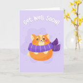 Hol dir bald Niedlichen Cartoon Fat Fox Gruß Karte (Gelbe Blume)