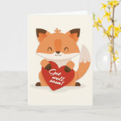 Hol dir bald Niedlichen Cartoon Fox Gruß Karte (Gelbe Blume)