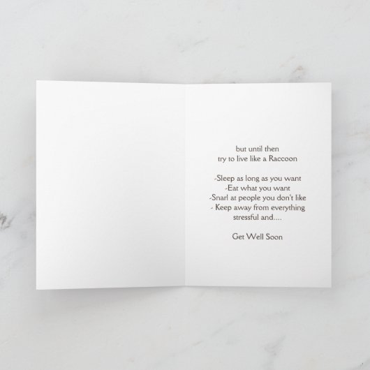 Hol dir bald Niedlichen Raccoon Tierspass Dankeskarte (Innenseite)