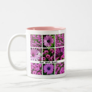 Hol dir bald Pink African Daisy Foto Collag Zweifarbige Tasse