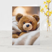 Hol dir bald Teddy Bear Karte (Gelbe Blume)