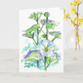 Hol dir bald White Hollyhocks Watercolor Blume Karte (Gelbe Blume)