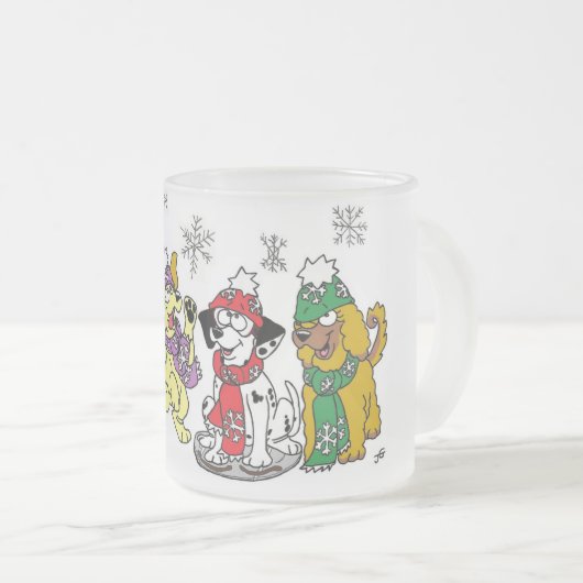 Hol dir das Leben eines Hundes! Schnee Welpen! Mattglastasse (VorderseiteRechts)