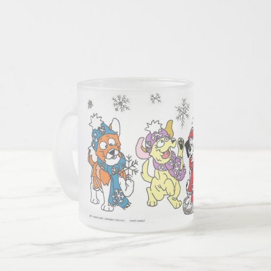 Hol dir das Leben eines Hundes! Schnee Welpen! Mattglastasse (Vorderseite Links)