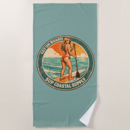 Hol dir das SUP Pinup Paddleboard Retro Surf Shop Strandtuch