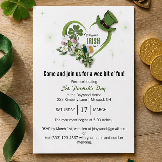 Hol dir dein Irisch an! St. Patrick's Day Party Ei Einladung