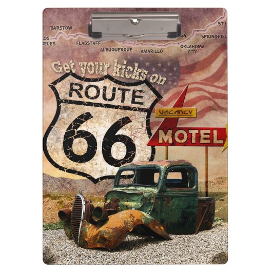 Hol dir deine Kicks auf Route 66 Klemmbrett (Vorderseite)