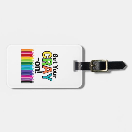 Hol dir deinen Cray On Rainbow Crazy Crayon Art Te Gepäckanhänger (Vorderseite horizontal)