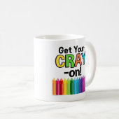 Hol dir deinen Cray On Rainbow Crazy Crayon Art Te Kaffeetasse (VorderseiteRechts)