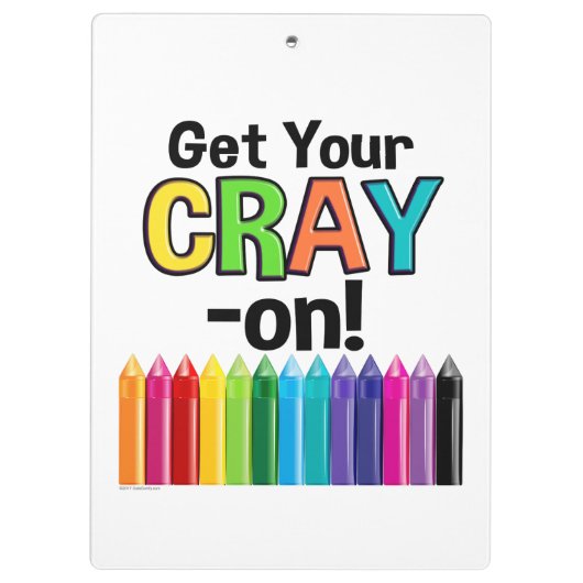 Hol dir deinen Cray On Rainbow Crazy Crayon Art Te Klemmbrett (Rückseite)