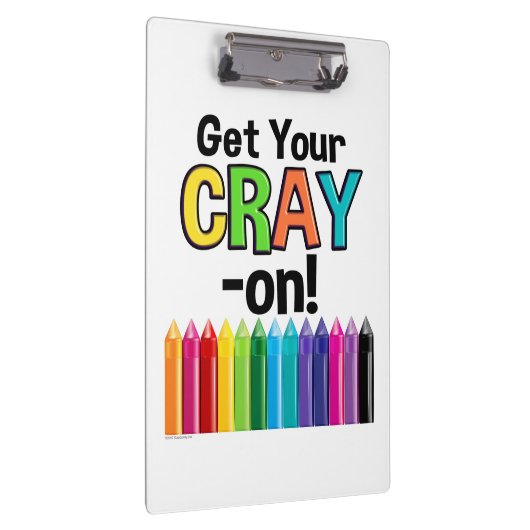 Hol dir deinen Cray On Rainbow Crazy Crayon Art Te Klemmbrett (Rechts)