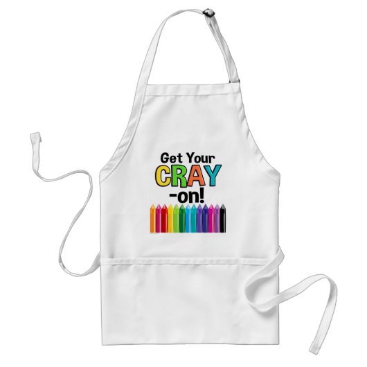 Hol dir deinen Cray On Rainbow Crazy Crayon Art Te Schürze (Vorne)