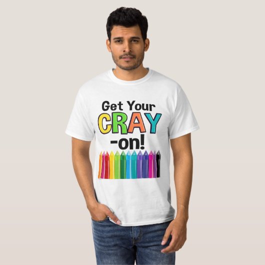 Hol dir deinen Cray On Rainbow Crazy Crayon Art Te T-Shirt (Vorne ganz)
