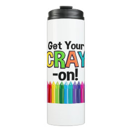 Hol dir deinen Cray On Rainbow Crazy Crayon Art Te Thermosbecher