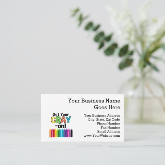Hol dir deinen Cray On Rainbow Crazy Crayon Art Te Visitenkarte (Stehend Vorderseite)