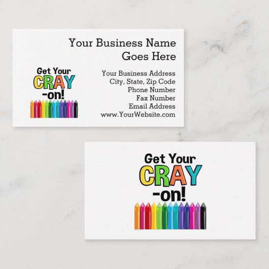 Hol dir deinen Cray On Rainbow Crazy Crayon Art Te Visitenkarte (Vorne/Hinten)