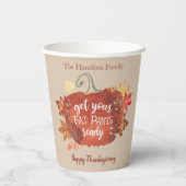 Hol dir deinen fettfreien Erntedank fertig Pappbecher (Rückseite)
