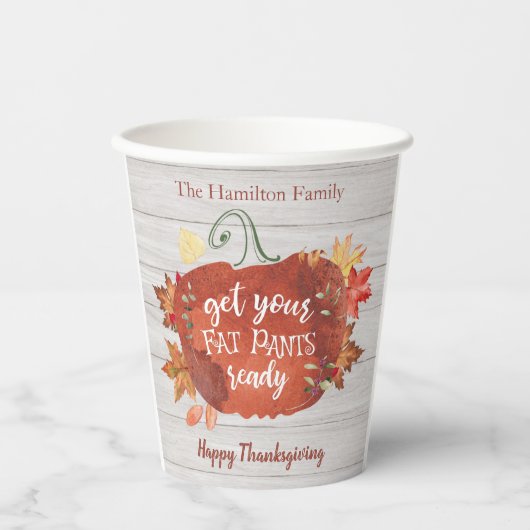 Hol dir deinen fettfreien Erntedank fertig Pappbecher (Vorderseite)