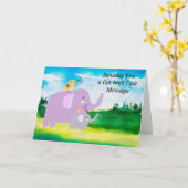 Hol dir eine Kinderkarte mit Elefanten. Karte (Gelbe Blume)