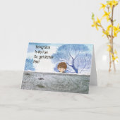 Hol dir eine Kinderkarte. Snow & Boy Karte (Gelbe Blume)