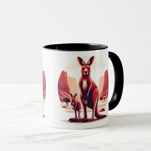 Hol dir mit unserer Kangaroo Tasse in die Morgenbr (VorderseiteRechts)