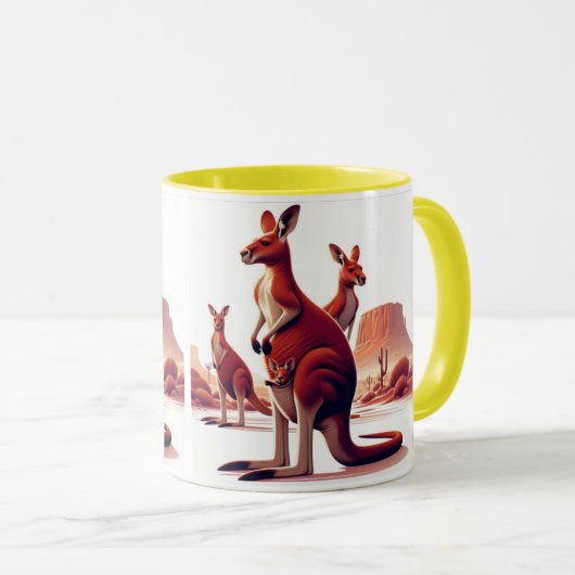 Hol dir mit unserer Kangaroo Tasse in die Morgenbr (VorderseiteRechts)