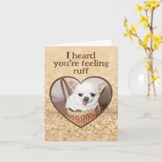 Hol dir niedliche Glitzern mit Chihuahua Karte (Gelbe Blume)