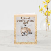 Hol dir niedliche Hundshihtzu, die goldene Glitzer Karte (Gelbe Blume)