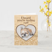 Hol dir niedliche Hundshihtzu-schlafende Glitzern Karte (Gelbe Blume)