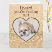 Hol dir niedliche Hundshihtzu-schlafende Glitzern Karte (Gelbe Blume)