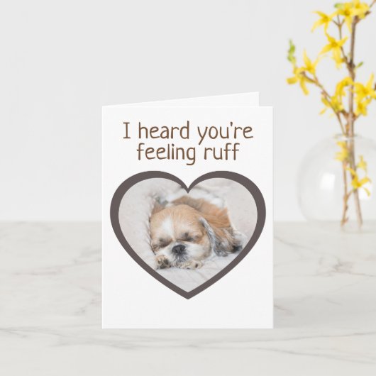 Hol dir niedliches Hundeshihtzu Schlafherz Karte (Gelbe Blume)