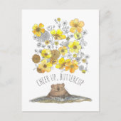 Hol dir wohltuende Groundhog Cheup, Buttercups Aqu Postkarte (Vorderseite)