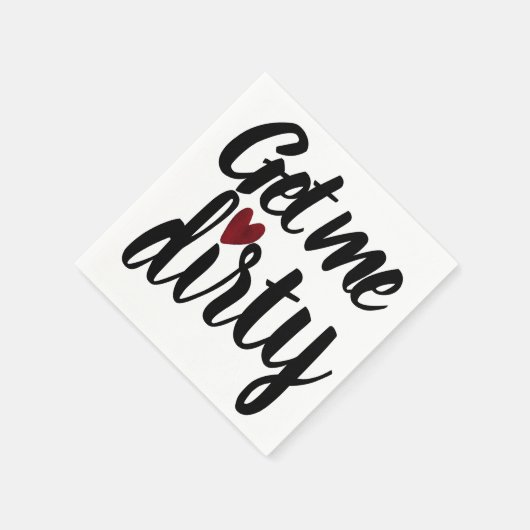 Hol mir Dirty | Sonniger unangemessener Valentinst Serviette (Ecke)