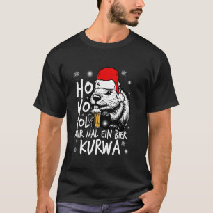 HOL MIR MAL EIN Bier KURWA Weihnachtsschwester Bib T-Shirt