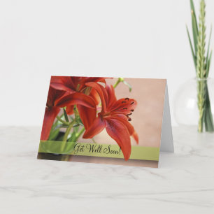 Hol Orange Tiger Lily Nah up Fotografie Karte